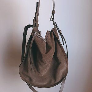 All Saints suede shoulder bag